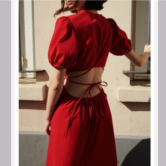 Zara Bloggers Favorite Red Midi Dress - Picture 4 of 6